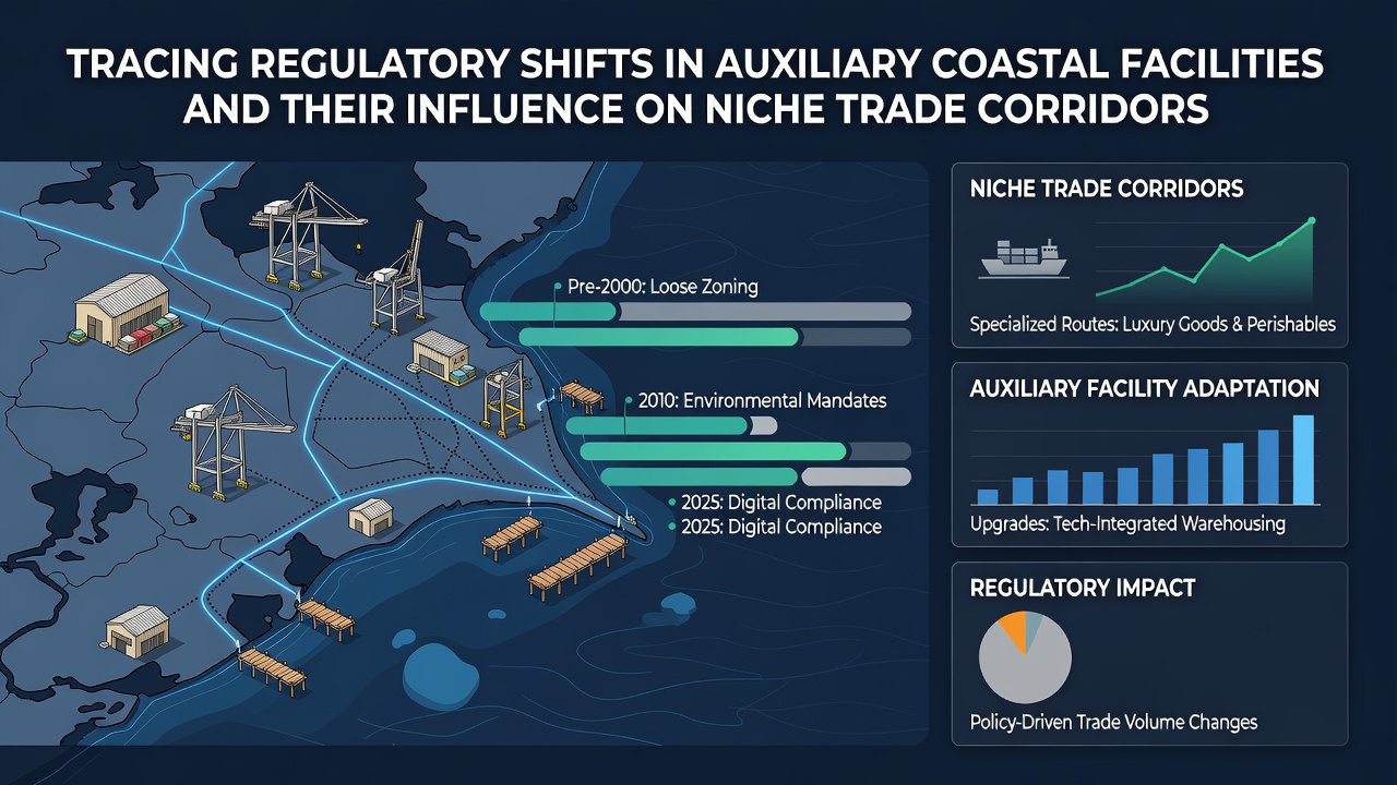 Tracing Regulatory Shifts in Auxiliary Coastal Facilities and Their Influence on Niche Trade Corridors